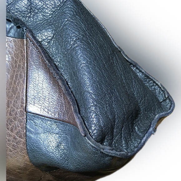 LUCKY BRAND Leather Patchwork Hippie Slouchy Abbey Road Fold Over Saddle Bag - Picture 7 of 13